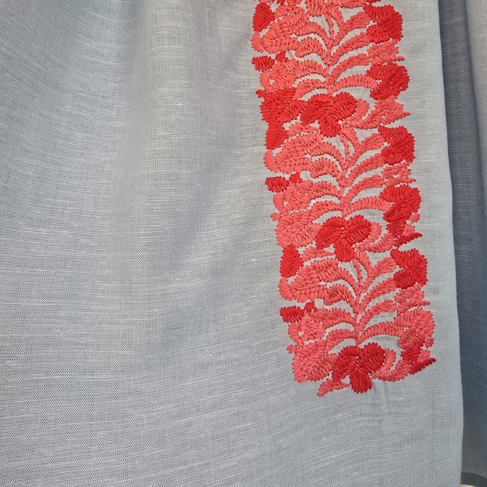 NWT J.Marie Floral Embroidered Linen Blend Top XS - Picture 6 of 14